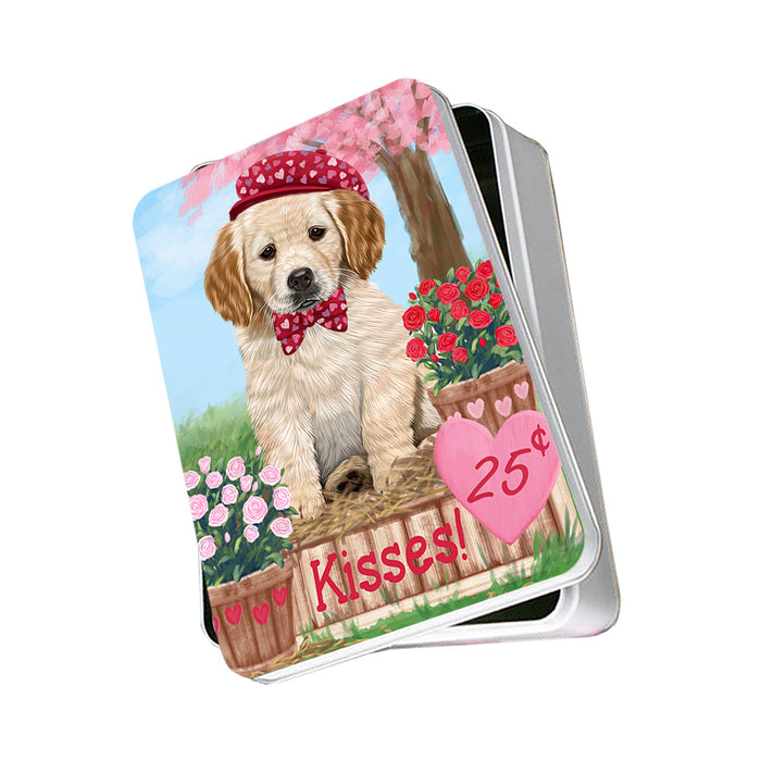 Rosie 25 Cent Kisses Golden Retriever Dog Photo Storage Tin PITN55815