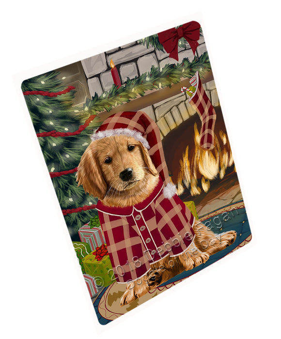 The Stocking was Hung Golden Retriever Dog Magnet MAG71079 (Small 5.5" x 4.25")