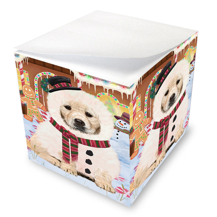 Christmas Gingerbread House Candyfest Golden Retriever Dog Note Cube NOC54413