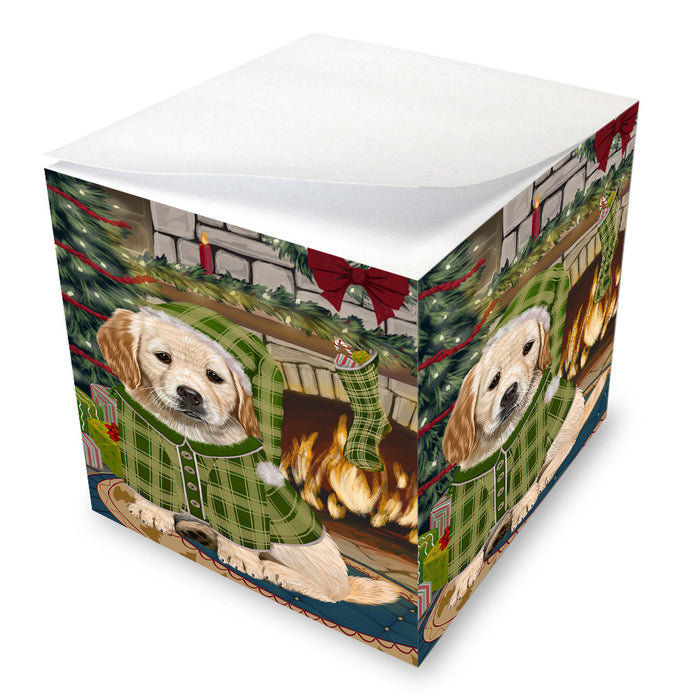 The Stocking was Hung Golden Retriever Dog Note Cube NOC53661