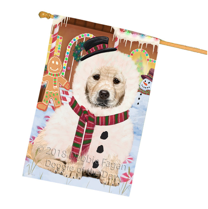 Christmas Gingerbread House Candyfest Golden Retriever Dog House Flag FLG57025