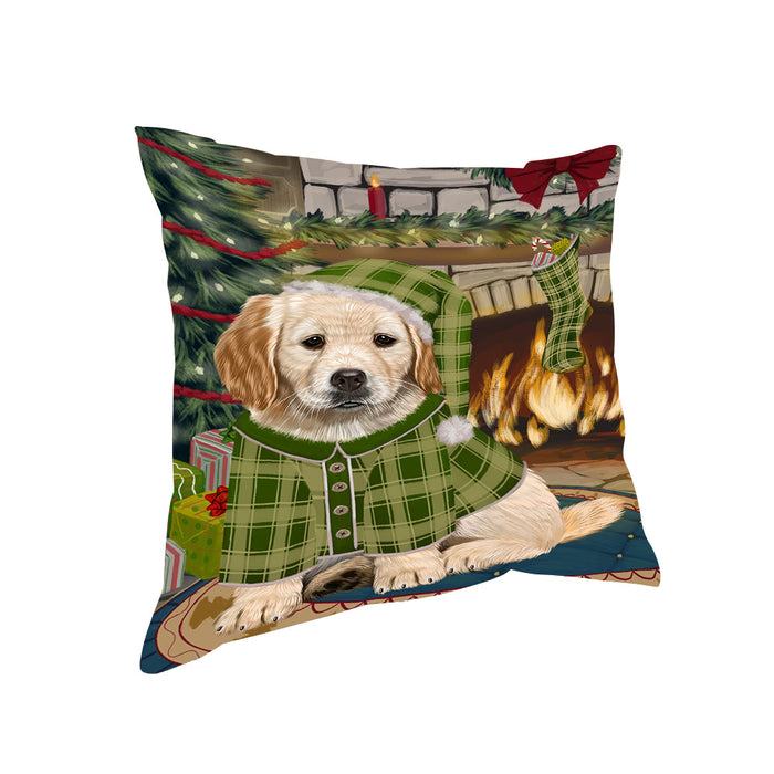 The Stocking was Hung Golden Retriever Dog Pillow PIL70188
