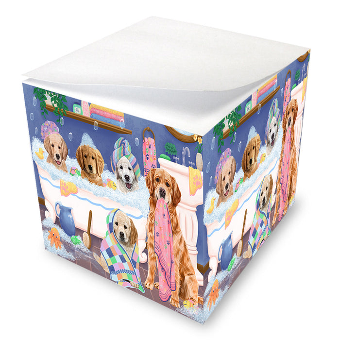 Rub A Dub Dogs In A Tub Golden Retrievers Dog Note Cube NOC54862