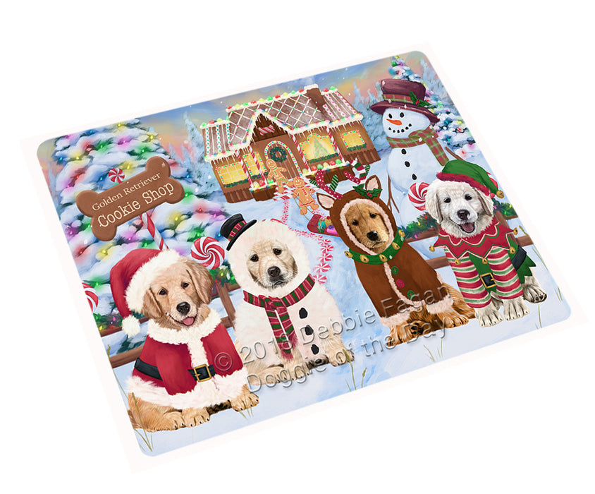 Holiday Gingerbread Cookie Shop Golden Retrievers Dog Cutting Board C74340