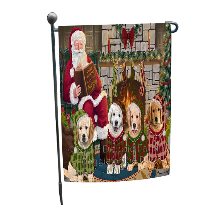 Christmas Cozy Holiday Tails Golden Retrievers Dog Garden Flag GFLG55419