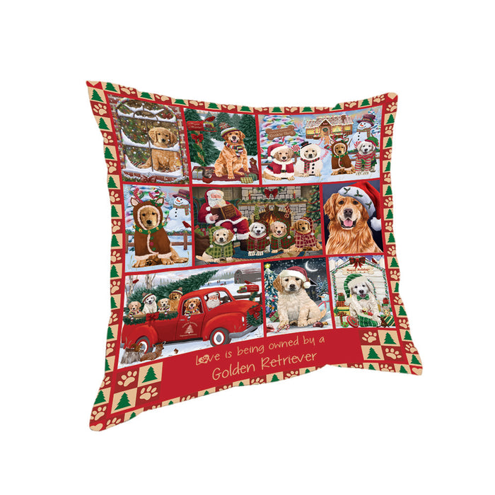 Love is Being Owned Christmas Golden Retriever Dogs Pillow PIL85764