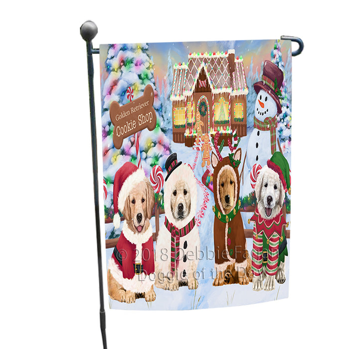 Holiday Gingerbread Cookie Shop Golden Retrievers Dog Garden Flag GFLG56949