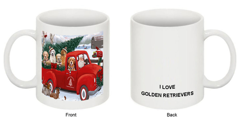 Christmas Santa Express Delivery Golden Retrievers Dog Family Coffee Mug MUG50435