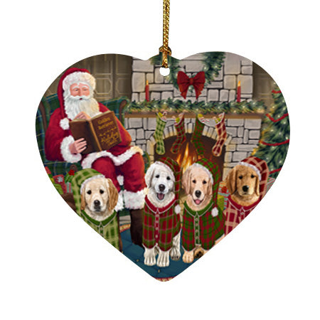 Christmas Cozy Holiday Tails Golden Retrievers Dog Heart Christmas Ornament HPOR55482