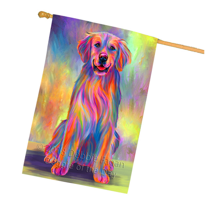 Paradise Wave Golden Retriever Dog House Flag FLG57393