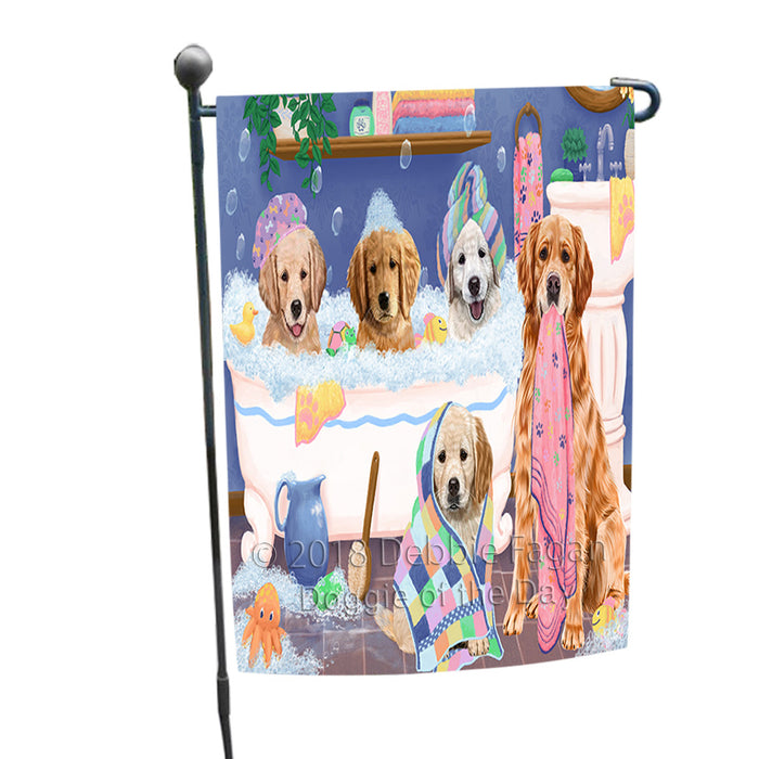 Rub A Dub Dogs In A Tub Golden Retrievers Dog Garden Flag GFLG57418