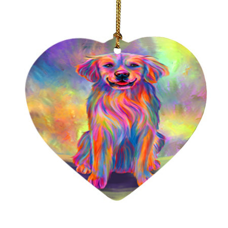 Paradise Wave Golden Retriever Dog Heart Christmas Ornament HPOR57065