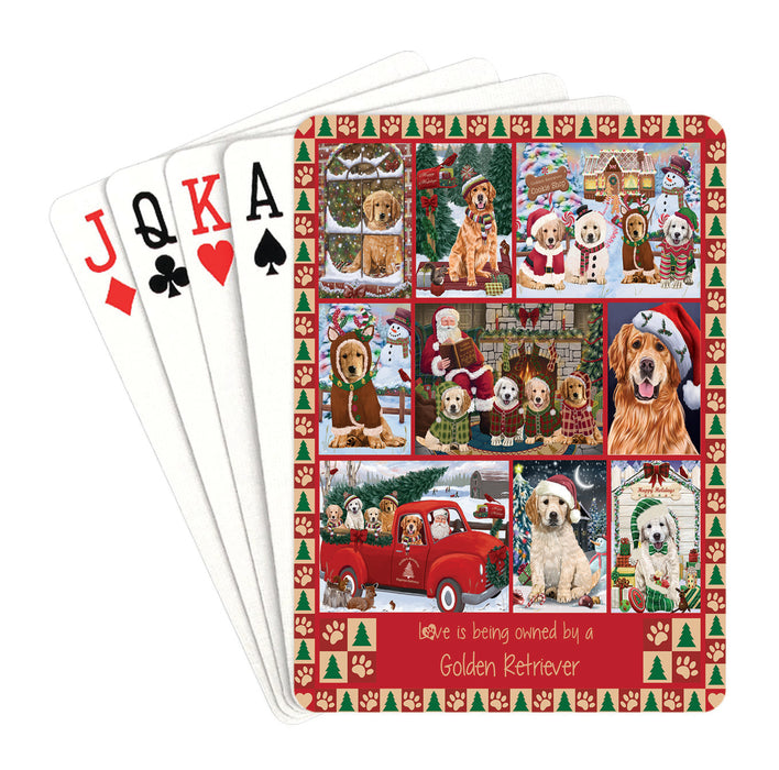 Love is Being Owned Christmas Golden Retriever Dogs Playing Card Decks
