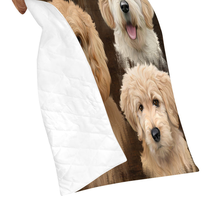 Rustic Goldendoodle Dogs Quilt