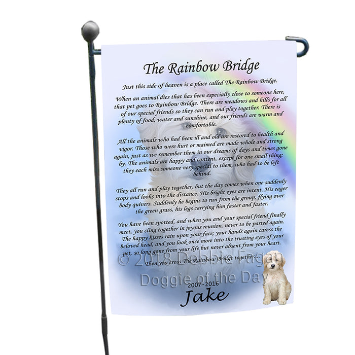 Rainbow Bridge Goldendoodle Dog Garden Flag GFLG56184