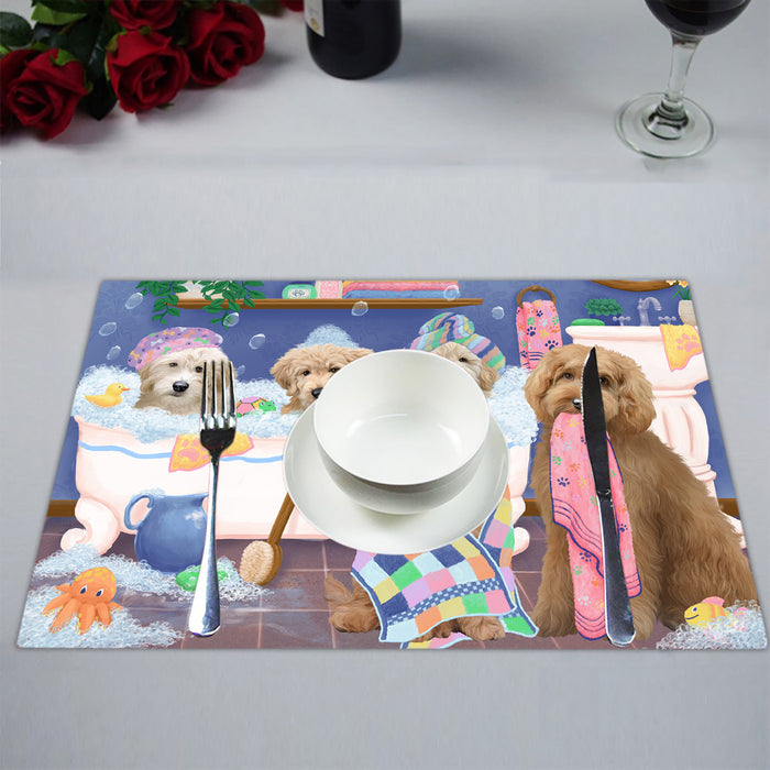Rub A Dub Dogs In A Tub Goldendoodle Dogs Placemat