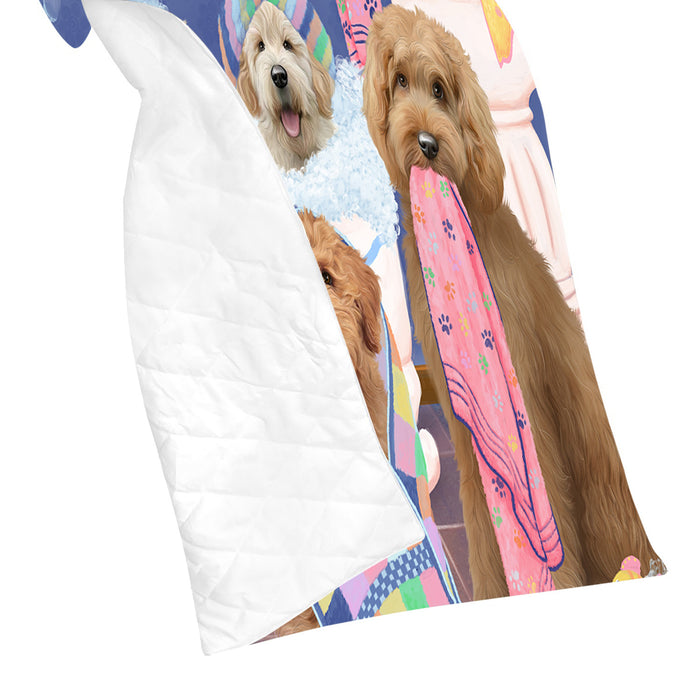 Rub A Dub Dogs In A Tub Goldendoodle Dogs Quilt