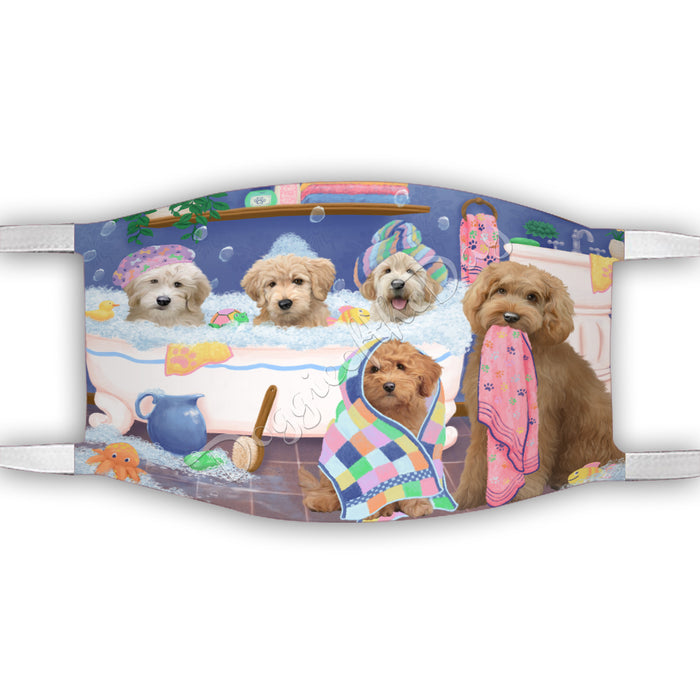 Rub A Dub Dogs In A Tub  Goldendoodle Dogs Face Mask FM49508