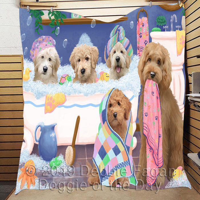Rub A Dub Dogs In A Tub Goldendoodle Dogs Quilt