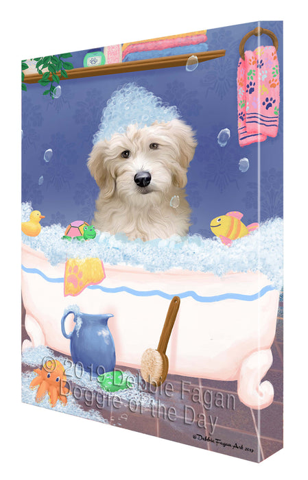 Rub A Dub Dog In A Tub Goldendoodle Dog Canvas Print Wall Art Décor CVS142856