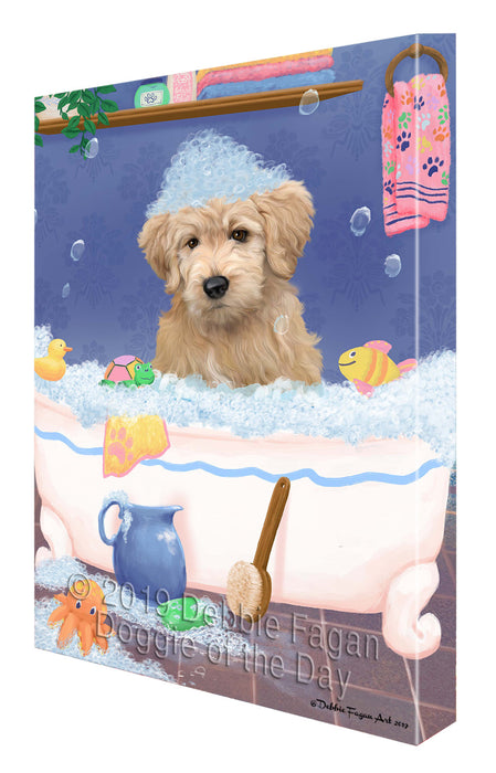 Rub A Dub Dog In A Tub Goldendoodle Dog Canvas Print Wall Art Décor CVS142865