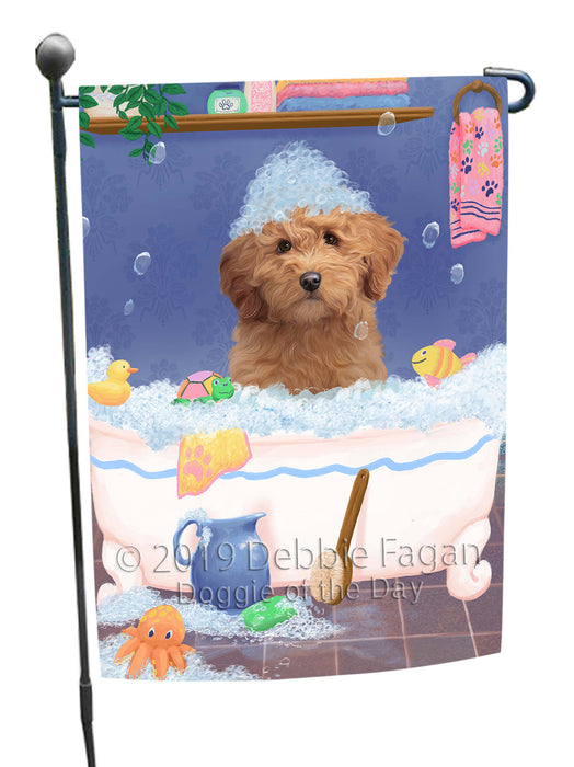 Rub A Dub Dog In A Tub Goldendoodle Dog Garden Flag GFLG66230