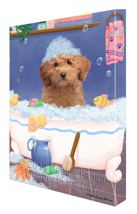 Rub A Dub Dog In A Tub Goldendoodle Dog Canvas Print Wall Art Décor CVS142874
