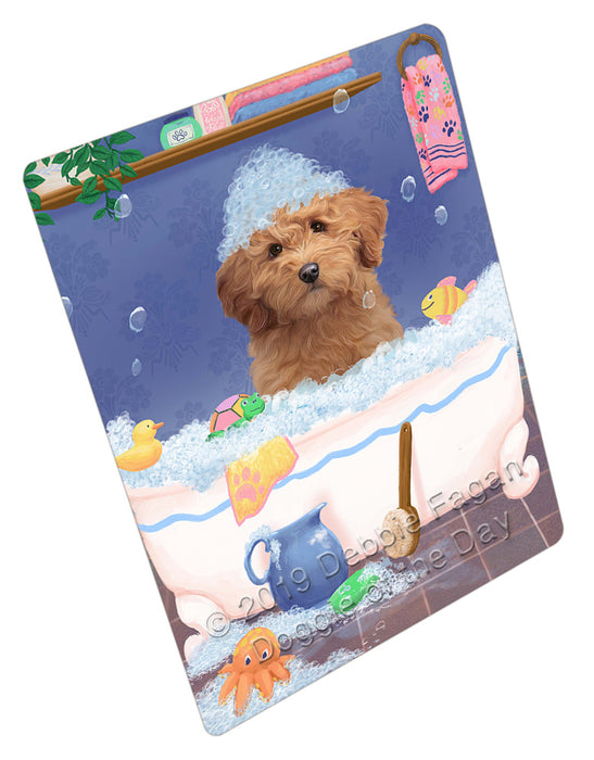 Rub A Dub Dog In A Tub Goldendoodle Dog Cutting Board - For Kitchen - Scratch & Stain Resistant - Designed To Stay In Place - Easy To Clean By Hand - Perfect for Chopping Meats, Vegetables, CA81714