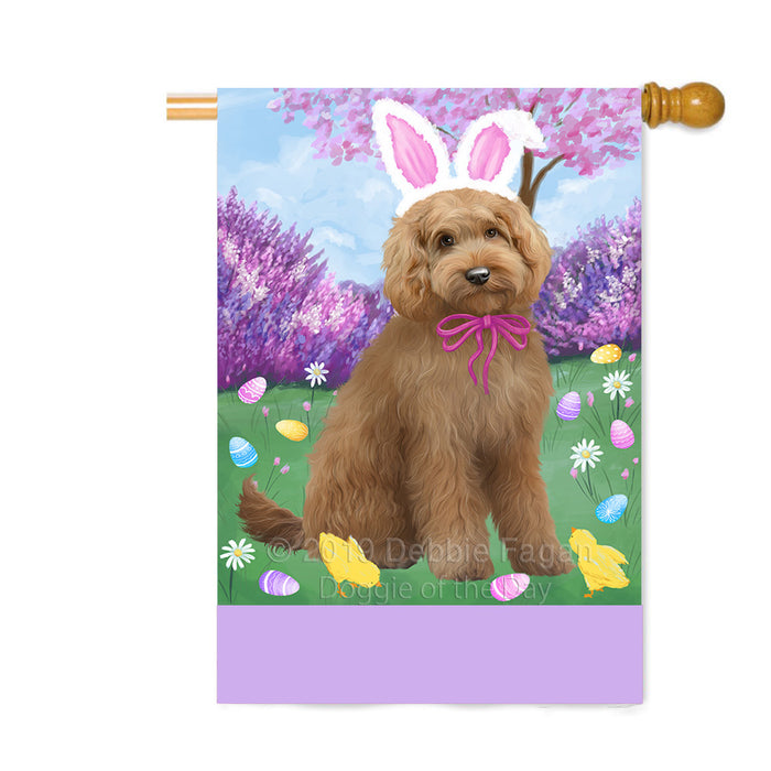 Personalized Easter Holiday Goldendoodle Dog Custom House Flag FLG-DOTD-A58926
