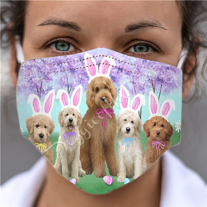 Easter Holiday Goldendoodle Dogs Face Mask FM49605