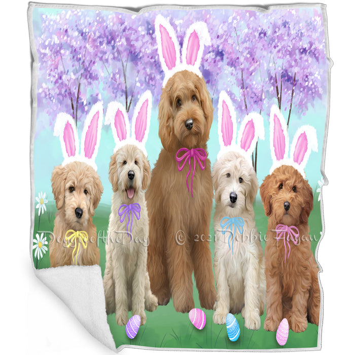 Easter Holiday Goldendoodles Dog Blanket BLNKT131781