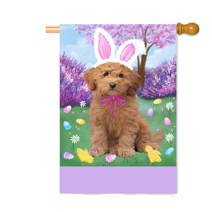 Personalized Easter Holiday Goldendoodle Dog Custom House Flag FLG-DOTD-A58928