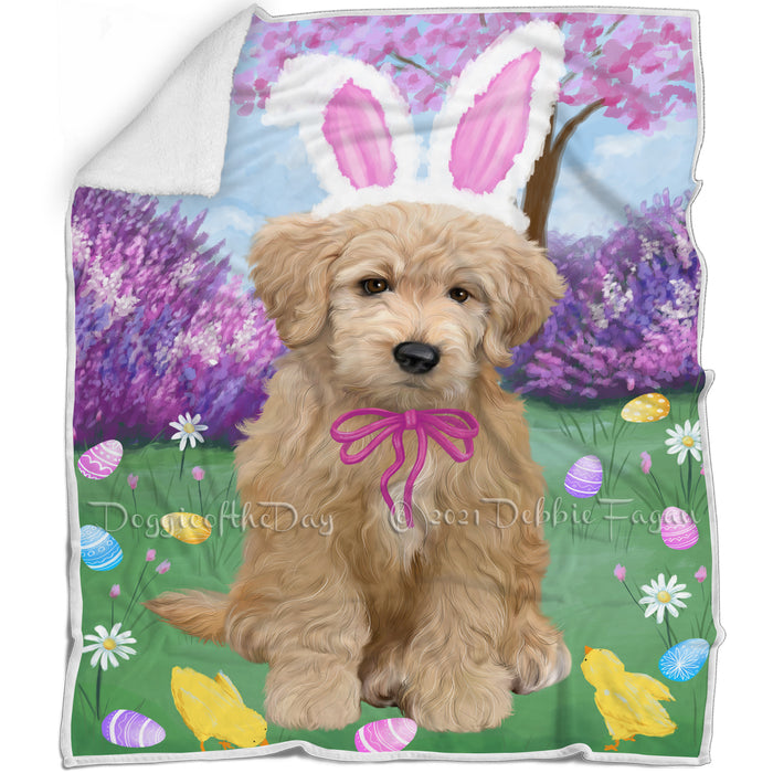 Easter Holiday Goldendoodle Dog Blanket BLNKT131799