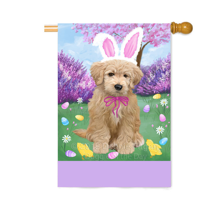 Personalized Easter Holiday Goldendoodle Dog Custom House Flag FLG-DOTD-A58929