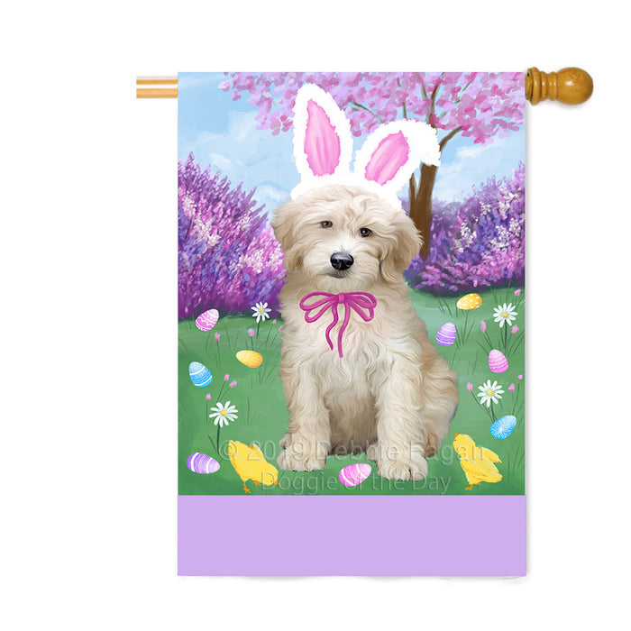 Personalized Easter Holiday Goldendoodle Dog Custom House Flag FLG-DOTD-A58930