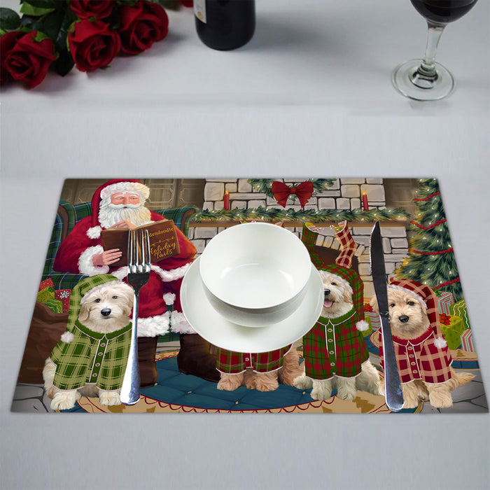 Christmas Cozy Holiday Fire Tails Goldendoodle Dogs Placemat