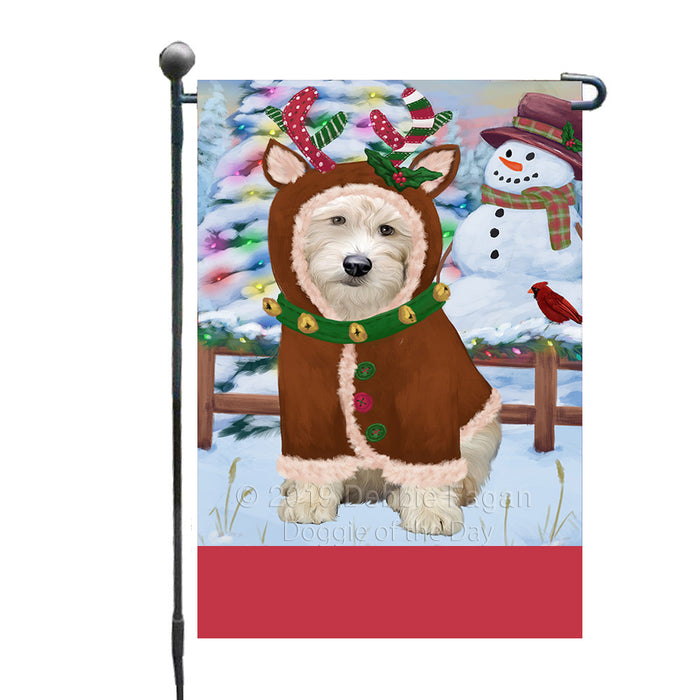 Personalized Gingerbread Candyfest Goldendoodle Dog Custom Garden Flag GFLG64051