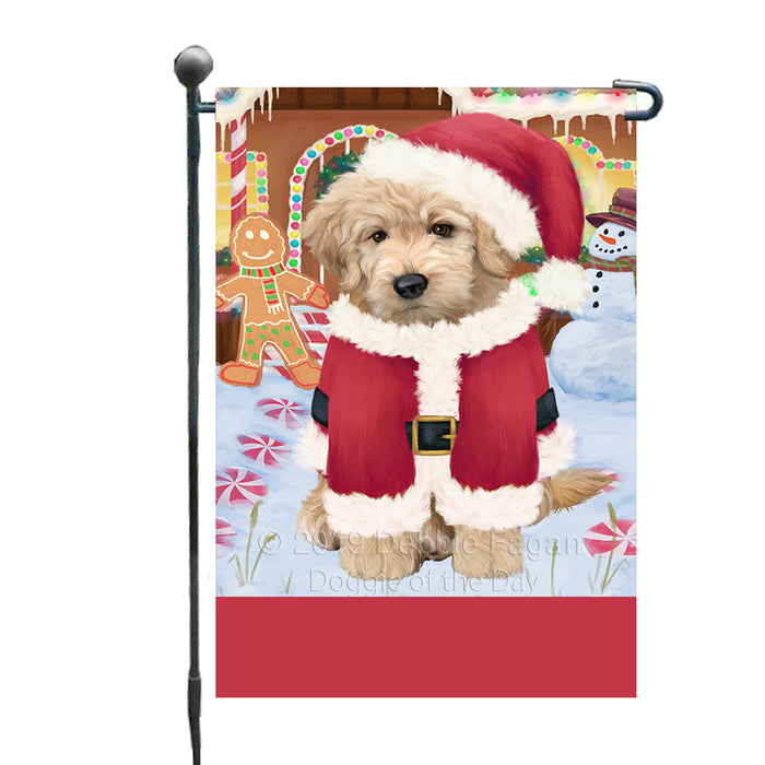 Personalized Gingerbread Candyfest Goldendoodle Dog Custom Garden Flag GFLG64052