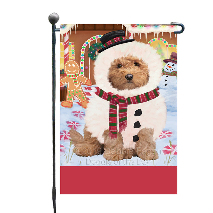 Personalized Gingerbread Candyfest Goldendoodle Dog Custom Garden Flag GFLG64053