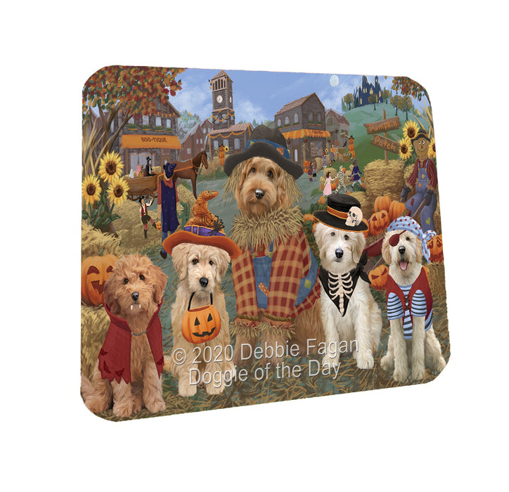 Halloween 'Round Town Goldendoodle Dogs Coasters Set of 4 CSTA57939