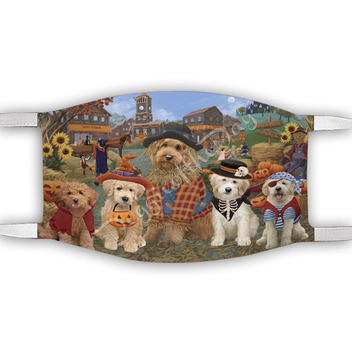 Halloween 'Round Town Goldendoodle Dogs Face Mask FM49958