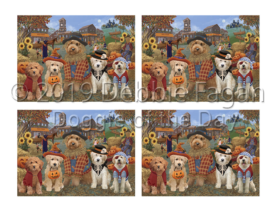 Halloween 'Round Town Goldendoodle Dogs Placemat