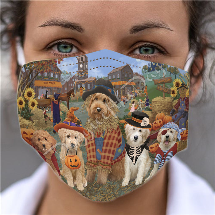 Halloween 'Round Town Goldendoodle Dogs Face Mask FM49958
