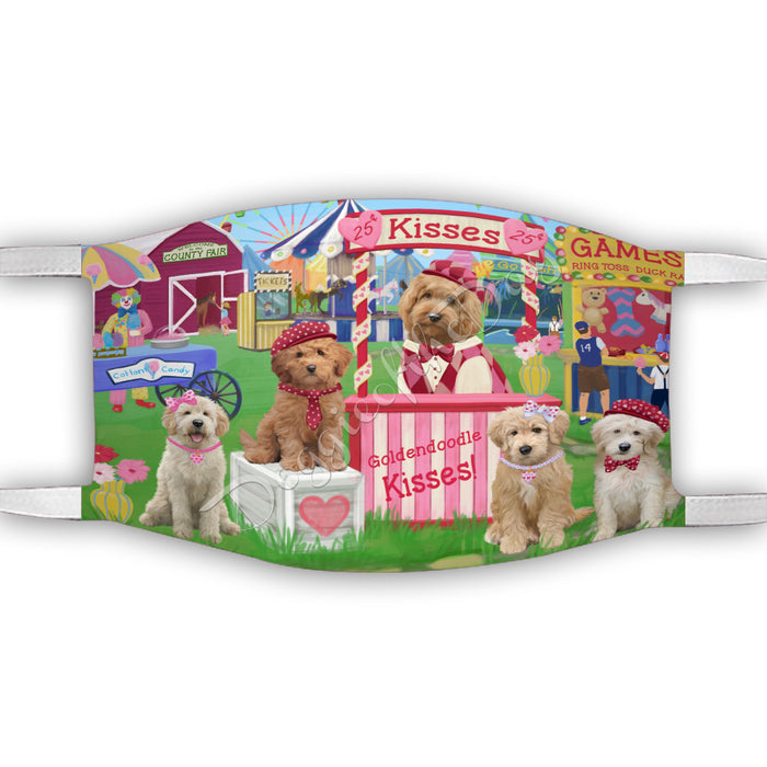 Carnival Kissing Booth Goldendoodle Dogs Face Mask FM48049