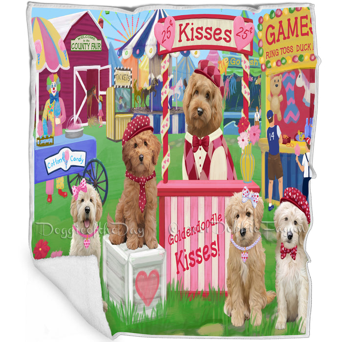 Carnival Kissing Booth Goldendoodles Dog Blanket BLNKT121944