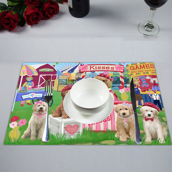 Carnival Kissing Booth Goldendoodle Dogs Placemat