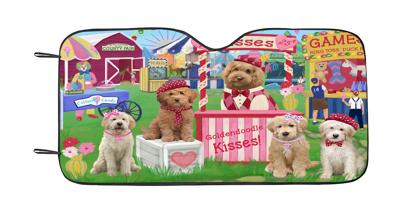 Carnival Kissing Booth Goldendoodle Dogs Car Sun Shade