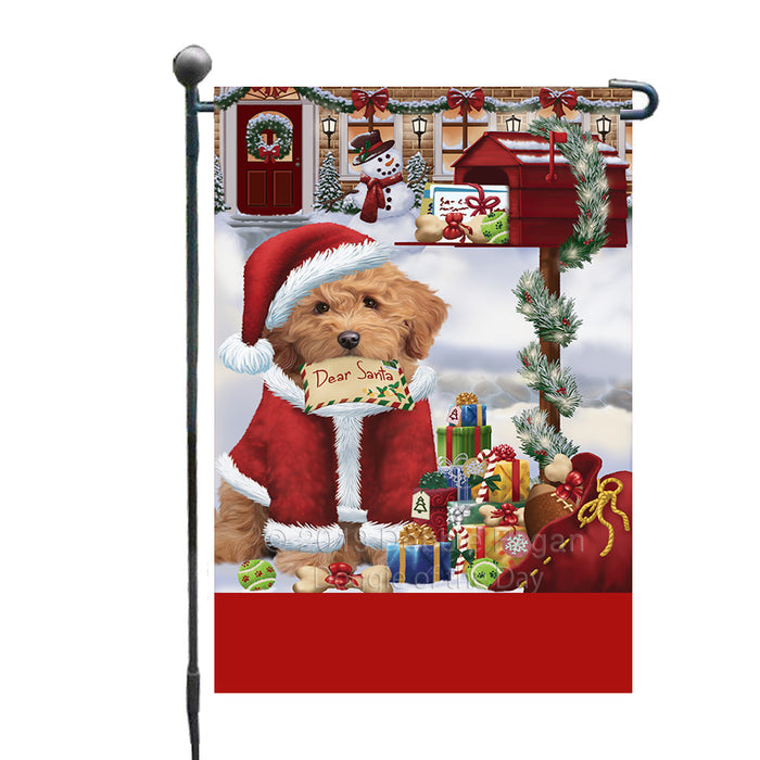 Personalized Happy Holidays Mailbox Goldendoodle Dog Christmas Custom Garden Flags GFLG-DOTD-A59936