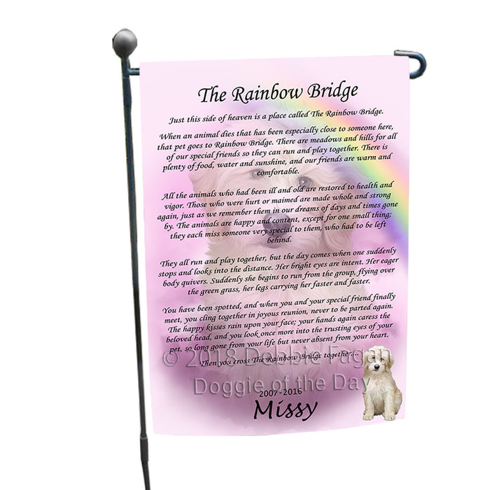 Rainbow Bridge Goldendoodle Dog Garden Flag GFLG56185