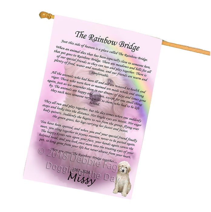 Rainbow Bridge Goldendoodle Dog House Flag FLG56321